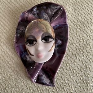 Ceramic Harlequin pin